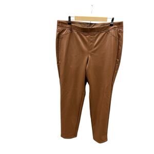 J Jill Camel Faux Leather Slim Leg Pants Size XL